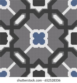 Halftone colorful seamless retro pattern grey tone polygon geometry star
