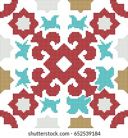 Halftone colorful seamless retro pattern star geometry kaleidoscope