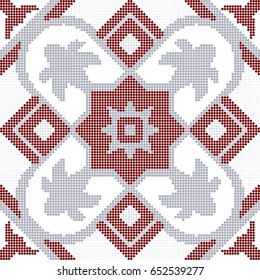 Halftone colorful seamless retro pattern vintage star kaleidoscope check