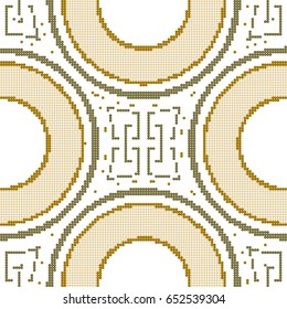 Halftone colorful seamless retro pattern round geometry cross chain