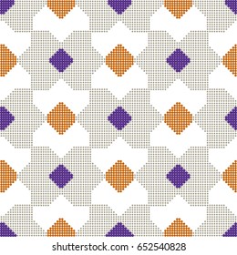 Halftone colorful seamless retro pattern square polygon check cross geometry