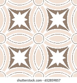 Halftone colorful seamless retro pattern round geometry curve star cross