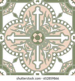 Halftone colorful seamless retro pattern round circle cross geometry dot line