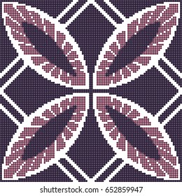 Halftone colorful seamless retro pattern purple round square cross geometry check
