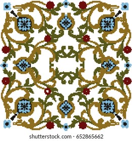 Halftone colorful seamless retro pattern vintage garden spiral cross red flower vine