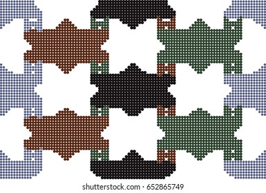 Halftone colorful seamless retro pattern star triangle geometry cross