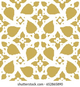 Halftone colorful seamless retro pattern vintage yellow flower spiral cross kaleidoscope