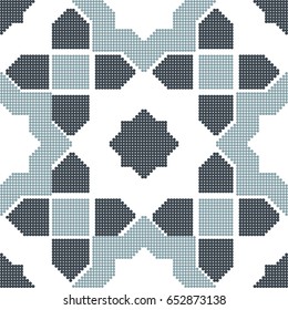 Halftone colorful seamless retro pattern Islam star geometry cross