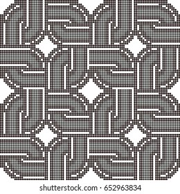 Halftone colorful seamless retro pattern round corner square cross geometry chain frame