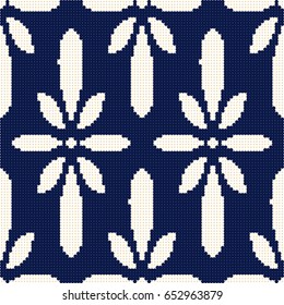 Halftone colorful seamless retro pattern blue Japanese flower chintz