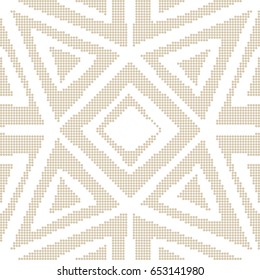 Halftone colorful seamless retro pattern octagon triangle check cross geometry