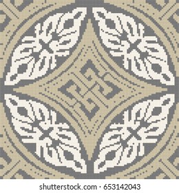 Halftone colorful seamless retro pattern round aboriginal cross geometry chain