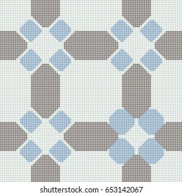 Halftone colorful seamless retro pattern round corner octagon cross geometry