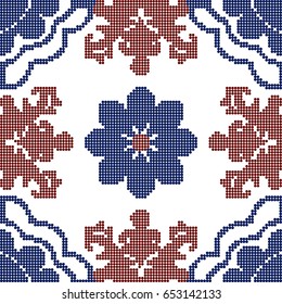 Halftone colorful seamless retro pattern elegant red spiral curve flower