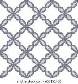 Halftone colorful seamless retro pattern vintage cross blue flower
