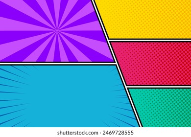 halftone comic book pop art background image
