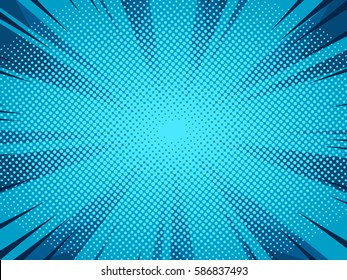 Halftone Comic Book Superhero Vector Background