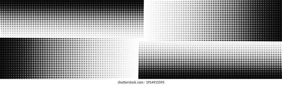 Halftone. Comic pattern. Abstract dotted radial background. Texture of black dots. Gradient background. Vector illustration.