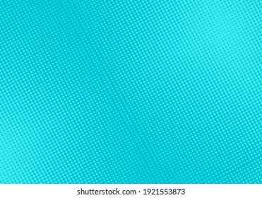 Halftone Comic Pattern. Pop Art Background. Turquoise Half Tone Texture With Dots. Cartoon Splash Effect. Retro Print With Bubbles. Vector Illustration. Geometric Modern Duotone Wallpaper.