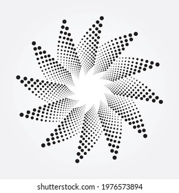 Halftone concentric circular background. Halftone element, pattern, texture. Vector design element for various purposes.