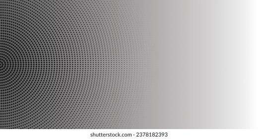 Halftone concentric dotted lines background. Spotted and dotted half circles gradient. vector illustration