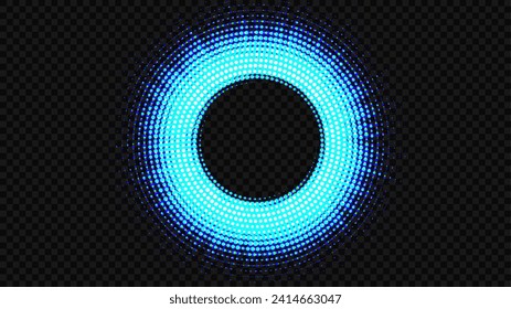 Halftone Cornea Ring Line of Light on Dark Background, PNG Ready, Vector Illustration