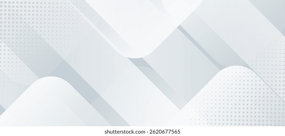 Textura de esquina de semitono. Anuncio gris blanco elegante moderno con diseño creativo. Diseño de rayas de Vector mínimo. Elemento gráfico de textura simple. Fondo de patrón abstracto de Vector.