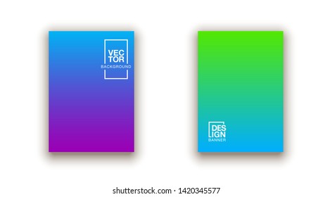 Halftone cover page layouts vector design geometric background. Party posters set halftone gradient texture. Music flyer frame templates. Social media duotone gradient background set Retro cover pages