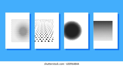 Halftone covers brochures template. Design half tone cover for magazine, printing products, flyer, presentation brochure or booklet. Vector illustration.