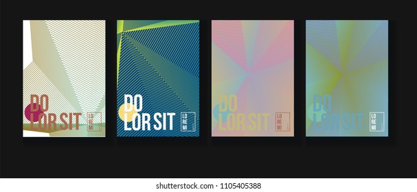 Halftone Covers Template. Creative Corporate Identity Design. Futuristic Pattern, Geometric Business Backgrounds. Contrast Halftone Covers Template. Neon Colored Bright Shapes, Glitch Design.