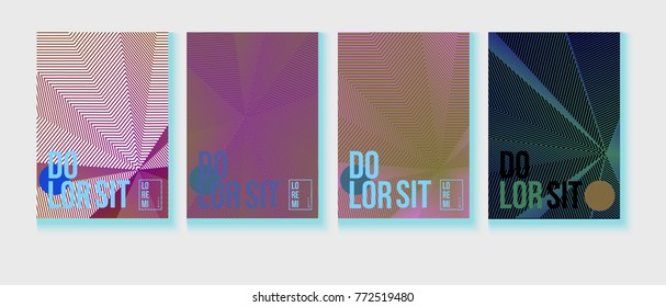 Halftone Covers Template. Modern Blend Funky Corporate Identity. Futuristic Pattern, Fluid Business Backgrounds. Contrast Neon Halftone Covers Set. Neon Colored Iridescent Print Design.