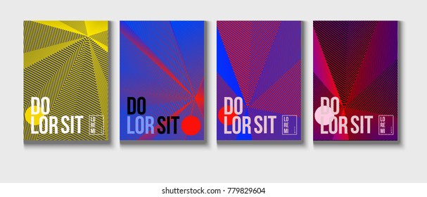 Halftone Covers Template. Trendy Blend Lines Corporate Identity. Futuristic Pattern, Fluid Business Backgrounds. VIP Print Halftone Minimal Covers. Neon Colored Bright Shapes, Glitch Design.