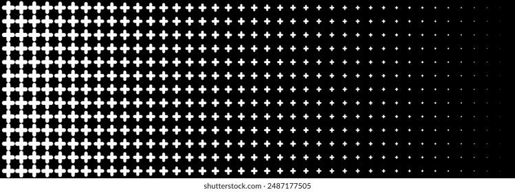 Halftone, cross, x, Geometric pattern , Illustration, vector, alternating overlapping, orderly arrangement background, black and white, banner, website. dark white and gray.