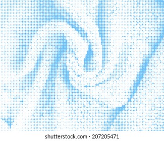 halftone crumpled fabric. vector illustration