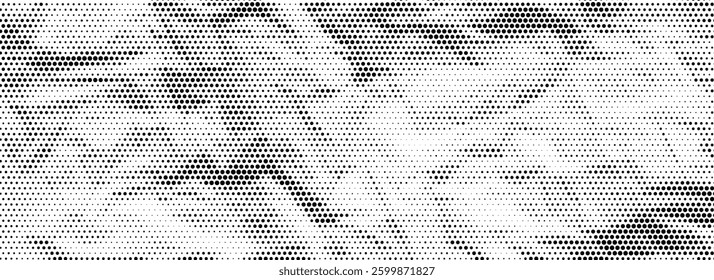 Halftone crumpled paper texture. Black creased paper page wallpaper. Comic pop art grainy crumpled overlay. Dotted rough wrinkled background. Vector aged damaged gritty sheet surface in cartoon style