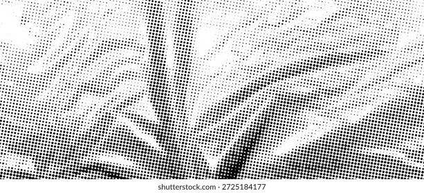 Halbton zerbröckelte Plastikstruktur. Alte Zellophan-Überlagerung. Gestrichelter, rauer, faltiger Hintergrund. Alte zerbröckelte Oberfläche im Comic-Pop-Art-Stil. Körnige Cartoon-Dreck Tapete. Vektorgrafik