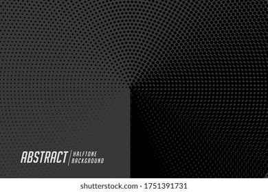 halftone dark background in 3d round shape style