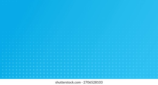 Halftone design dots on blue background. Comic pop art style blank layout. Template design for comic book abstract simple art design