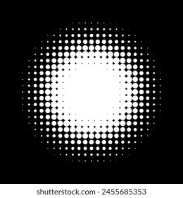 Halftone design element. halftone random circle dots raster texture