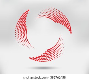Halftone design element.Abstract logo design.Halftone dots business icon.Vector illustration.