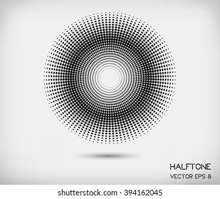 Halftone design element.Abstract logo design.Halftone dots business icon.Vector illustration.