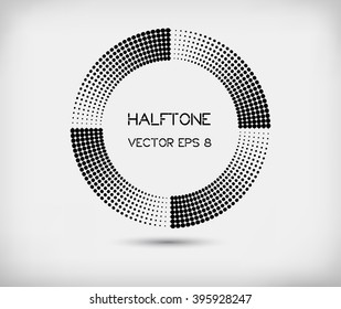 Halftone design element.Abstract logo design.Halftone round shape.Vector illustration.