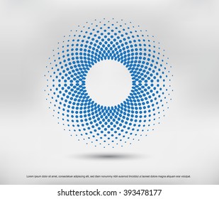 Halftone design element.Abstract halftone logo.Halftone dots vector illustration.