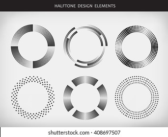Halftone Design Element.Halftone  Logo.Vector Halftone Dots.