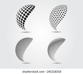 Halftone design element.Halftone logo.Vector illustration. 
