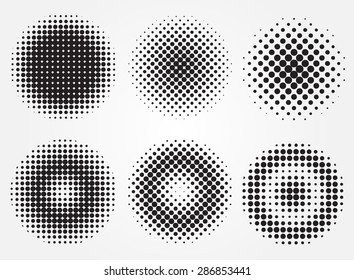 Halftone design elements.Abstract vector illustration.