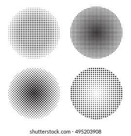 Halftone design elements.Dotted round shapes .Vector illustration.