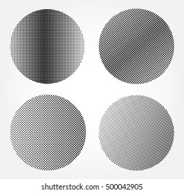 Halftone design elements.Dotted round shapes .Vector illustration.