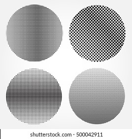 Halftone design elements.Dotted round shapes .Vector illustration.