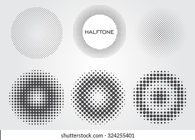 Halftone design elements.Halftone dots.Vector illustration.